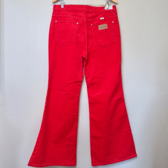 Wrangler | Wanderer High Rise Flare Red Cords Wide Bootcut Bell Bottom Jeans - Picture 5 of 16